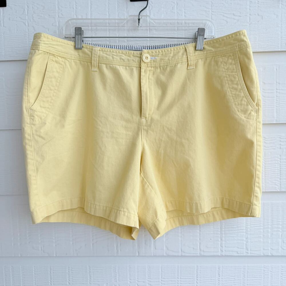 Natural Reflections Yellow Cotton Bermuda Shorts 18W